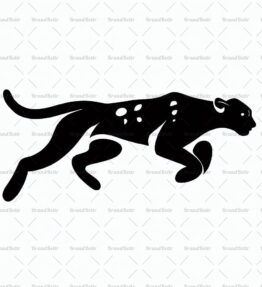 Silhouette eines rennenden Geparden